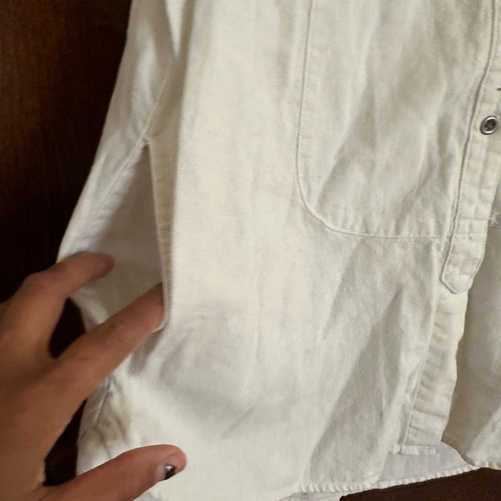 Free People white linen button up tank - Picture 3 of 5